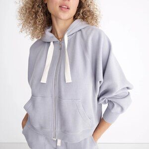 Madewell MWL (Make Weekends Longer) Waffle Knit Hoodie, Lavender, Size Small